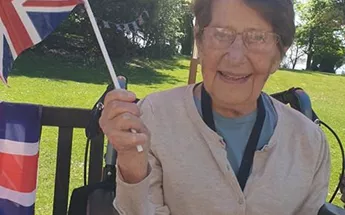 Waving flags at Cove House Image