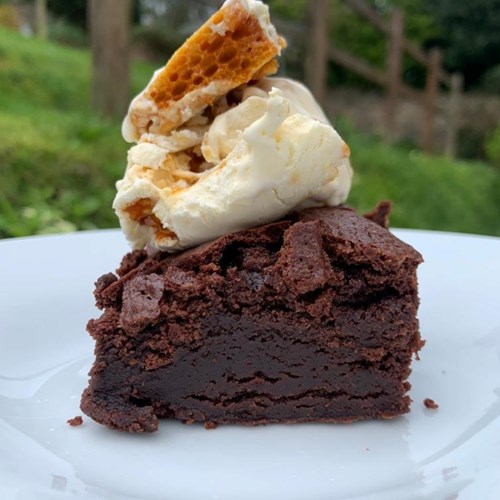 Chocolate Brownie with Honeycomb Ice Cream Image