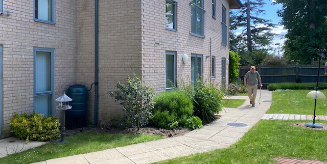 Peter on his daily walking route Image