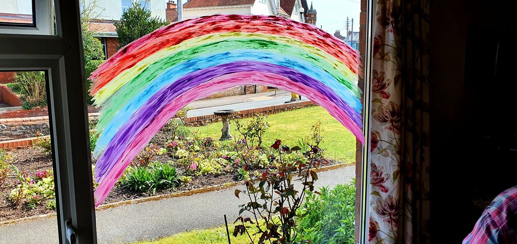 The finished rainbow in the lounge window Image