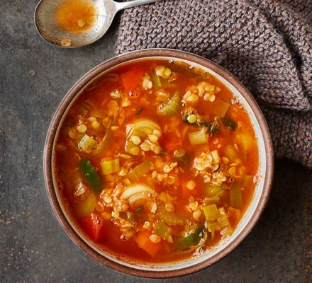 Winter vegetable & lentil soup  Image